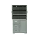 Bathroom Cabinet, 62.2" Tall Storage Cabinet with Doors and Shelves, Freestanding Linen Closet for Bathroom, Kitchen, Living Room, Grey