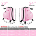 VAHIGCY Kids Luggage, Kids Ride - on Luggage with Spinner Wheels Suitcase, Kid'S Ride - on Suitcase Help Your Child Relax, Carry on Trolley Luggage with Password Lock, 20"