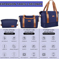 5 Piece Luggage Sets and Travel Duffel Bag, ABS Hardshell Hardside Checked Luggage with TSA Lock and Double Spinner Wheels Suitcase, Deep Blue