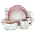 Elama Mocha Mauve 16 Piece Stoneware Dinnerware Set in Purple