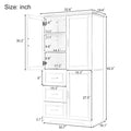 Bathroom Cabinet, 62.2" Tall Storage Cabinet with Doors and Shelves, Freestanding Linen Closet for Bathroom, Kitchen, Living Room, Grey