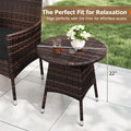 Tangkula 3 Piece Patio Furniture Set | Hand-Woven PE Wicker Conversation Set