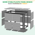 AECOJOY Resin Outdoor Storage Cabinet 23 Cu.Ft Plastic Trash Can Storage Shed with Base