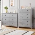 Homhougo Dresser for Bedroom Black with 5 Drawers, Tall Wood Organizer Storage Cabinet with Round Handle, Drawer Dresser for Closet, Living Room, Hallway, Nursery, Kids Bedroom