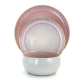 Elama Mocha Mauve 16 Piece Stoneware Dinnerware Set in Purple