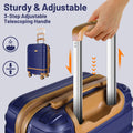 5 Piece Luggage Sets and Travel Duffel Bag, ABS Hardshell Hardside Checked Luggage with TSA Lock and Double Spinner Wheels Suitcase, Deep Blue
