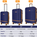 5 Piece Luggage Sets and Travel Duffel Bag, ABS Hardshell Hardside Checked Luggage with TSA Lock and Double Spinner Wheels Suitcase, Deep Blue