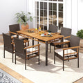 Tangkula 7 Pieces Wicker Patio Dining Set