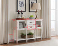 Kings Brand Furniture Wood Buffet Sideboard Cabinet Console Table, Cream White