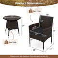 Tangkula 3 Piece Patio Furniture Set | Hand-Woven PE Wicker Conversation Set