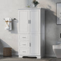 Bathroom Cabinet, 62.2" Tall Storage Cabinet with Doors and Shelves, Freestanding Linen Closet for Bathroom, Kitchen, Living Room, Grey