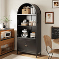 AECOJOY 73'' Arched Cabinet, Metal Kitchen Pantry with Adjustable Shelves, Modern Arched Storage Bookcase Display Cabinet