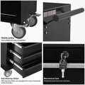 7 - Drawer Rolling Tool Chest Cabinet, Large Capacity Metal Tool Box with Wheels and Cylinder Locking, Roll Around Storage Organizer Tool Cart for Garage, Warehouse, Work Shop - Black