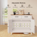 Coffee Bar, Lofka 42" Kitchen Storage Cabinet, Sideboard Buffet Cabinet with 8 Shelves, 1 Drawer