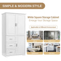 Bathroom Cabinet, 62.2" Tall Storage Cabinet with Doors and Shelves, Freestanding Linen Closet for Bathroom, Kitchen, Living Room, Grey