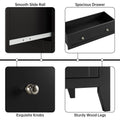 Homhougo Dresser for Bedroom Black with 5 Drawers, Tall Wood Organizer Storage Cabinet with Round Handle, Drawer Dresser for Closet, Living Room, Hallway, Nursery, Kids Bedroom