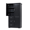 Bathroom Cabinet, 62.2" Tall Storage Cabinet with Doors and Shelves, Freestanding Linen Closet for Bathroom, Kitchen, Living Room, Grey