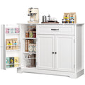 Coffee Bar, Lofka 42" Kitchen Storage Cabinet, Sideboard Buffet Cabinet with 8 Shelves, 1 Drawer