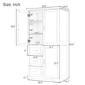 Bathroom Cabinet, 62.2" Tall Storage Cabinet with Doors and Shelves, Freestanding Linen Closet for Bathroom, Kitchen, Living Room, Grey