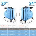 VAHIGCY Kids Luggage, Kids Ride - on Luggage with Spinner Wheels Suitcase, Kid'S Ride - on Suitcase Help Your Child Relax, Carry on Trolley Luggage with Password Lock, 20"