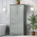 Bathroom Cabinet, 62.2" Tall Storage Cabinet with Doors and Shelves, Freestanding Linen Closet for Bathroom, Kitchen, Living Room, Grey