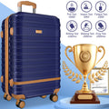 5 Piece Luggage Sets and Travel Duffel Bag, ABS Hardshell Hardside Checked Luggage with TSA Lock and Double Spinner Wheels Suitcase, Deep Blue