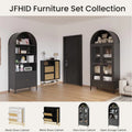 AECOJOY 73'' Arched Cabinet, Metal Kitchen Pantry with Adjustable Shelves, Modern Arched Storage Bookcase Display Cabinet