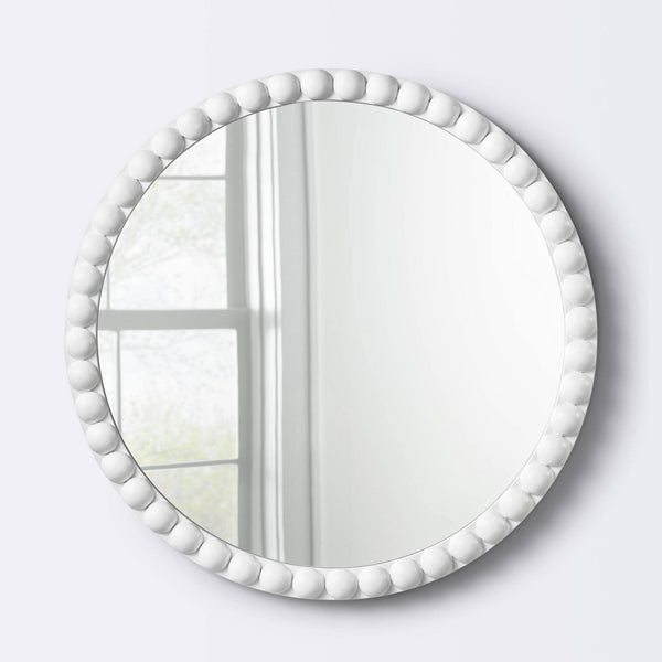 Round Decorative Wall Mirror - White - Cloud Island