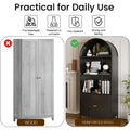 AECOJOY 73'' Arched Cabinet, Metal Kitchen Pantry with Adjustable Shelves, Modern Arched Storage Bookcase Display Cabinet